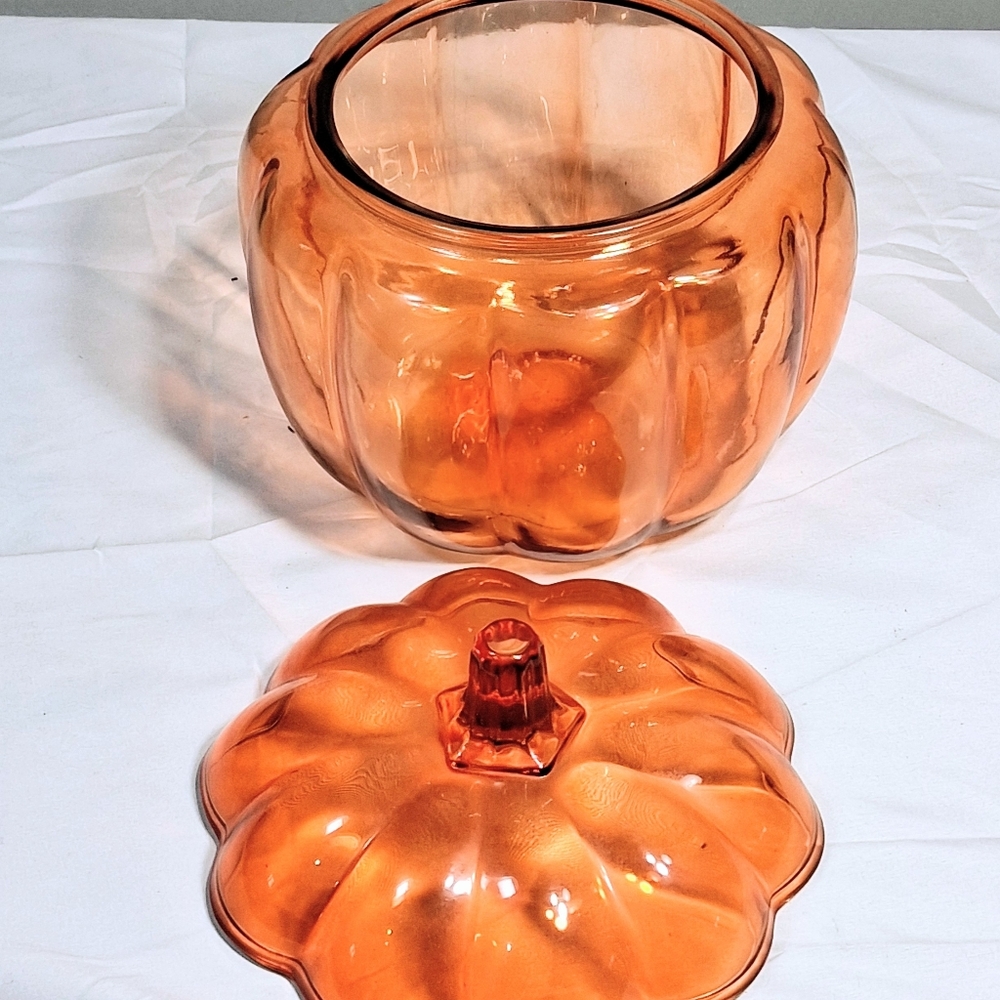 Anchor Hocking Vintage Orange Halloween Cookie/Candy Jar with Sealing Lid - Picture 3 of 8